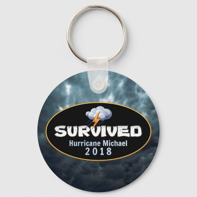 Survived Hurricane Michael 2018 Keychain (Front)