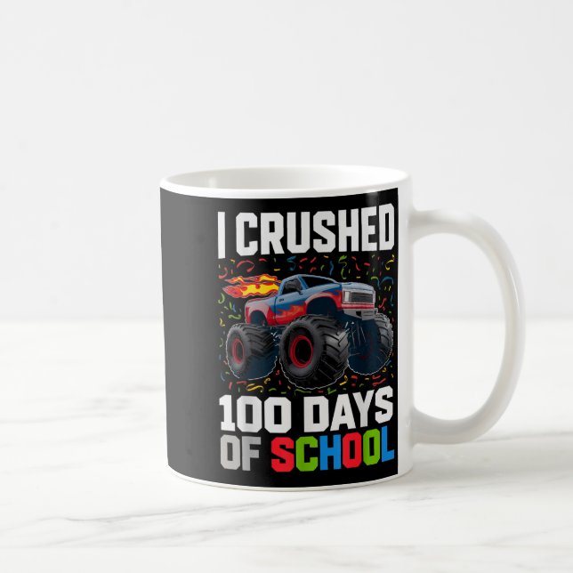 Survived I Crushed 100 Days School Monster 1st Gra Coffee Mug (Right)