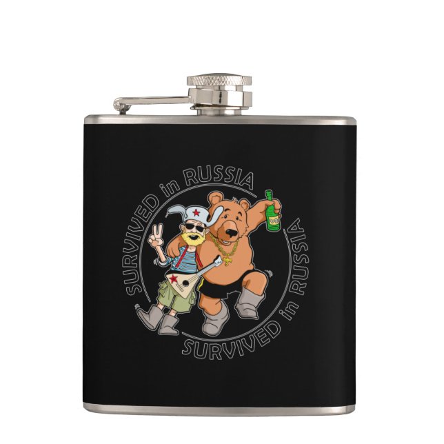 Survived in Russia Flask (Front)