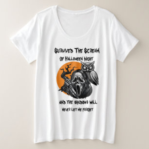 Survived The Scream Of Halloween Night Plus Size T-Shirt
