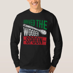Survived The Wooden Spoon Italian Flag Funny Dad A T-Shirt