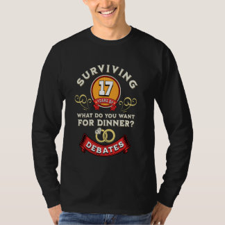 Surviving 17 Years Of Debates Funny 17th Wedding A T-Shirt