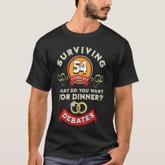 Surviving 54 Years Of Debates Funny 54th Wedding A T-Shirt