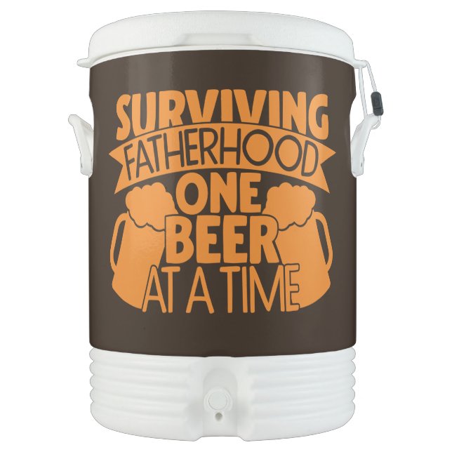 Surviving Fatherhood One Beer At A Time Beverage Cooler (Front)