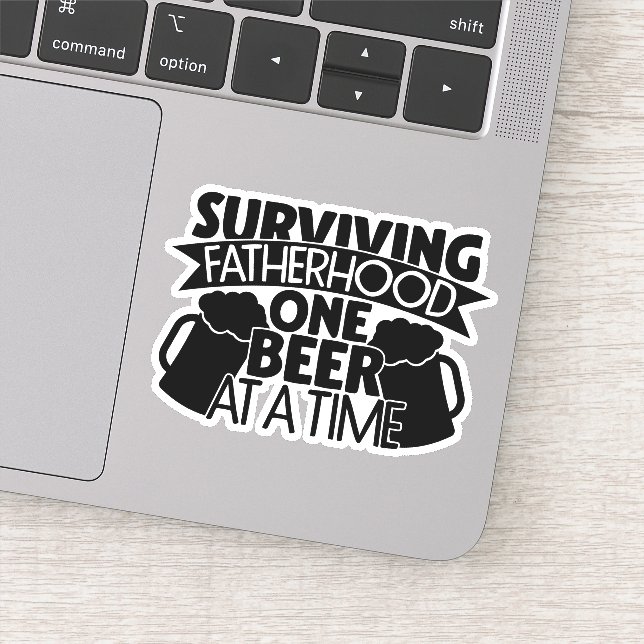 Surviving Fatherhood One Beer At A Time Sticker (Detail)