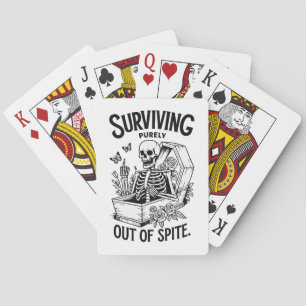 Surviving Purely Out Of Spite Goth Skeleton Poker Cards
