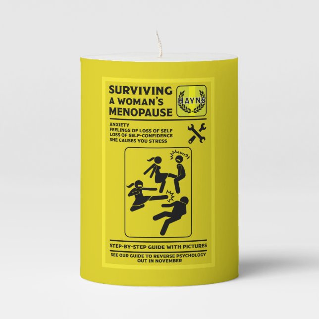 Surviving The Menopause Pillar Candle (Front)