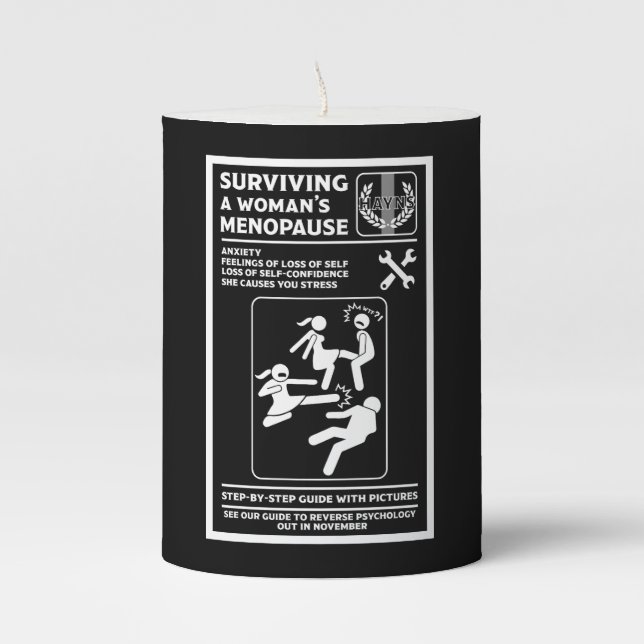 Surviving The Menopause Pillar Candle (Front)
