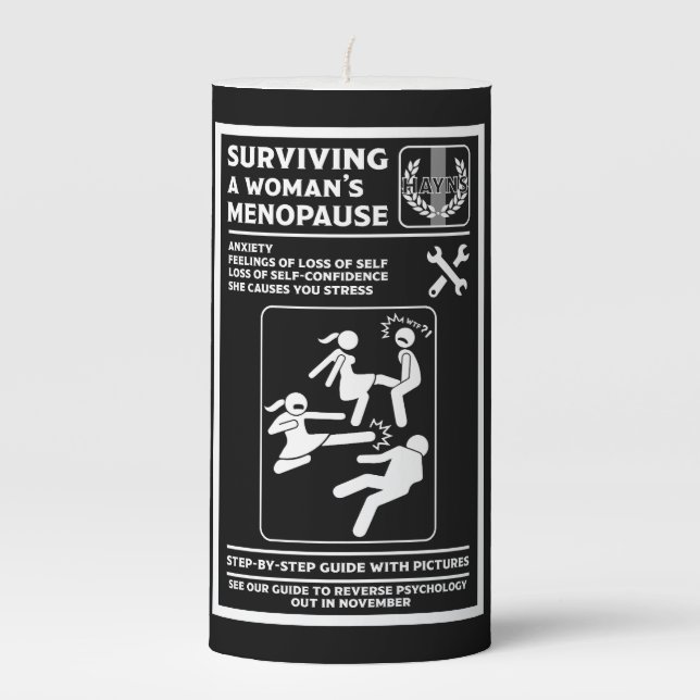 Surviving The Menopause Pillar Candle (Front)
