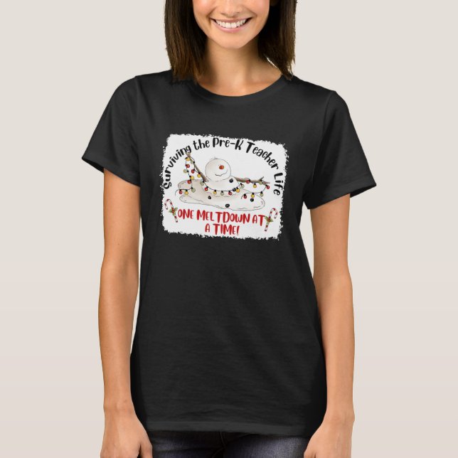 surviving the pre k teacher life one meltdown at a T-Shirt (Front)