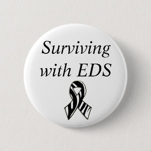 Surviving with EDS Ehlers-Danlos Syndrome Ribbon Button