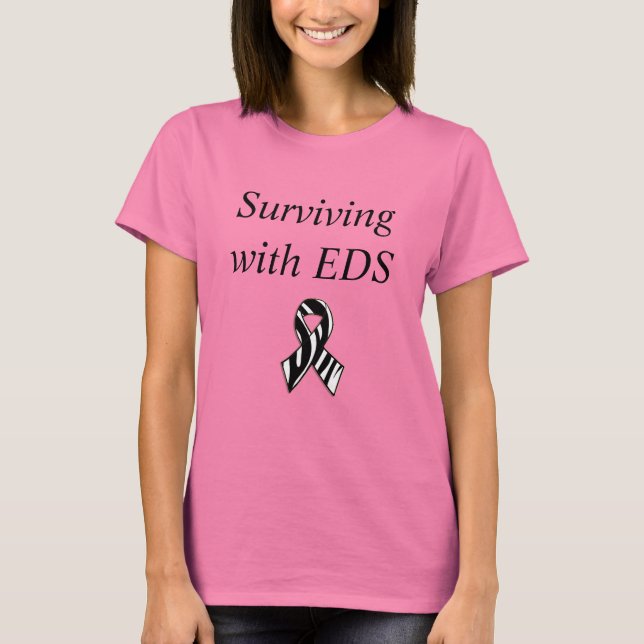 Surviving with EDS Ehlers-Danlos Syndrome Ribbon T-Shirt (Front)