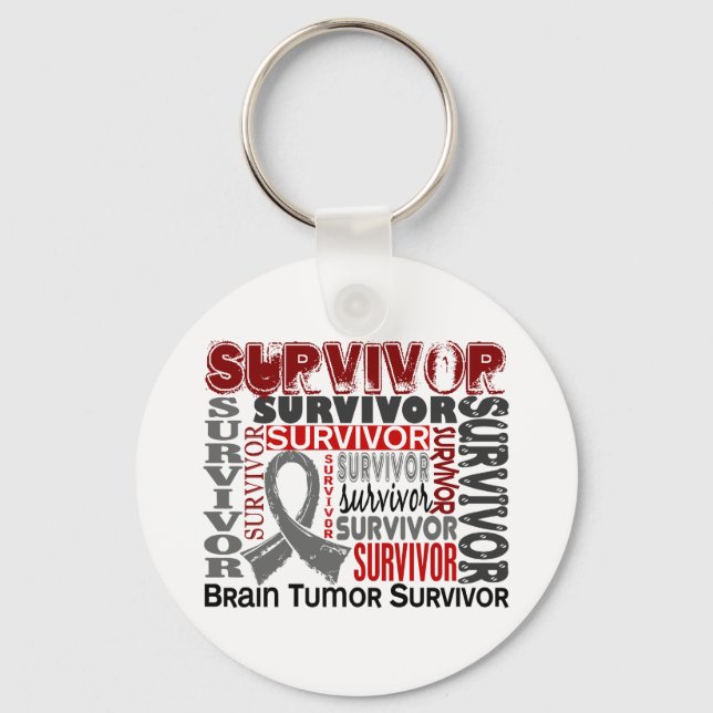 Survivor 10 Brain Tumor Keychain (Front)