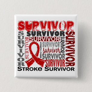 Survivor 10 Stroke Pinback Button
