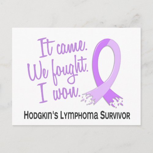 Survivor 11 Hodgkins Lymphoma Postcard