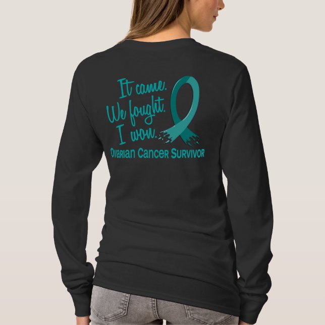 Survivor 11 Ovarian Cancer T-Shirt (Back)
