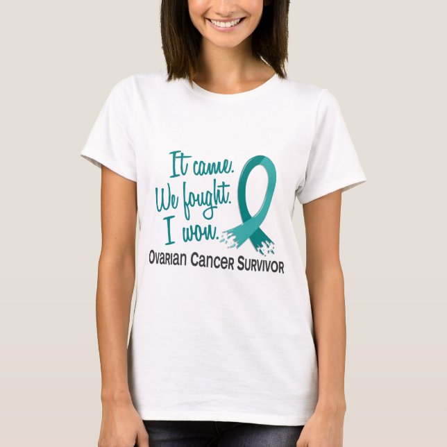 Survivor 11 Ovarian Cancer T-Shirt (Front)