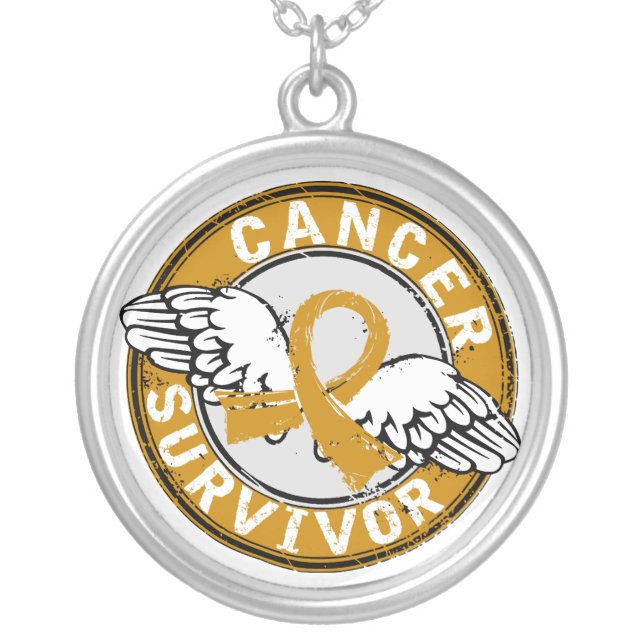 Survivor 14 Appendix Cancer Silver Plated Necklace (Front)