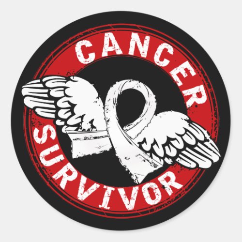 Survivor 14 Lung Cancer Classic Round Sticker