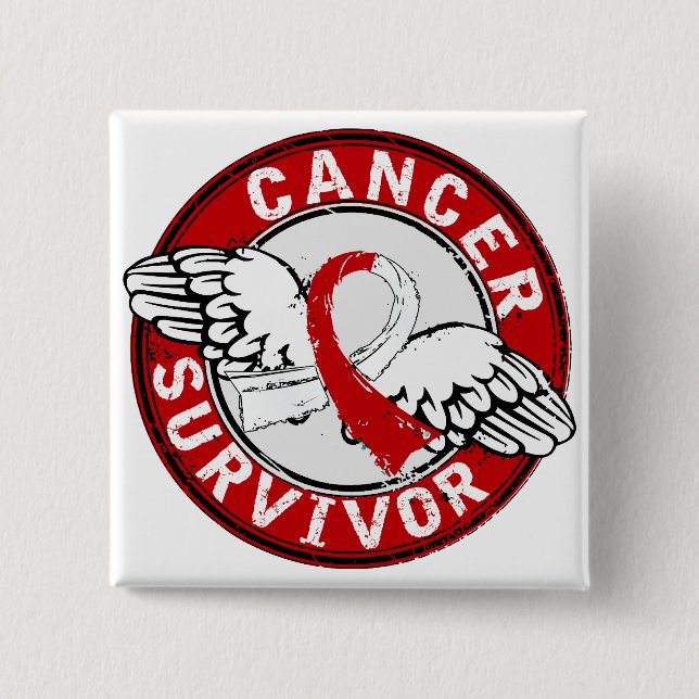 Survivor 14 Oral Cancer Button (Front)