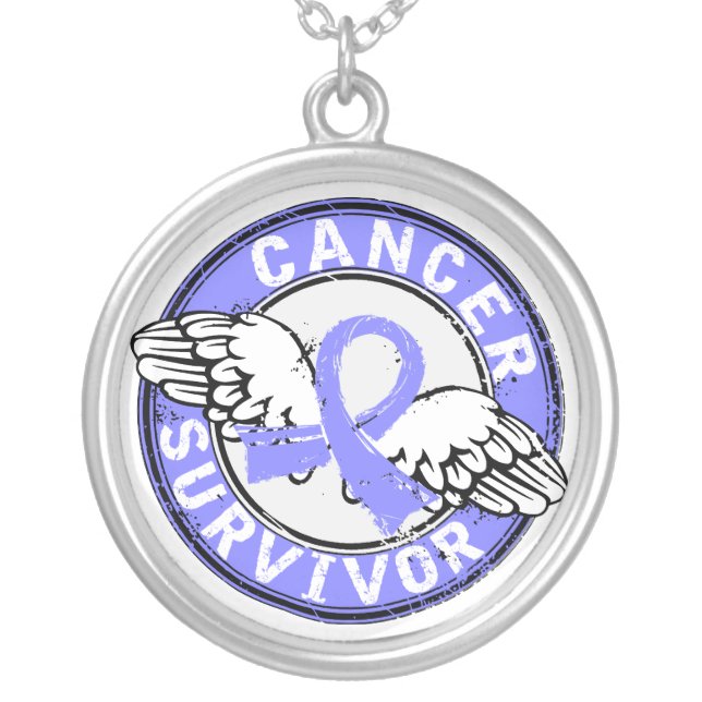 Survivor 14 Prostate Cancer Silver Plated Necklace (Front)