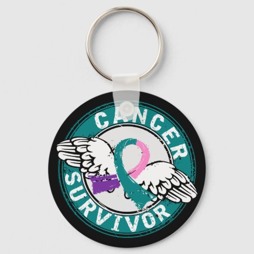 Survivor 14 Thyroid Cancer Keychain