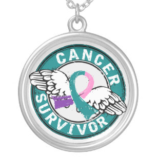 Survivor 14 Thyroid Cancer Silver Plated Necklace
