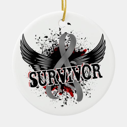 Survivor 16 Brain Tumor Ceramic Ornament