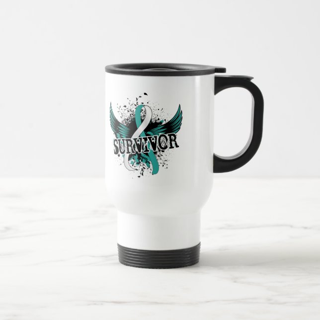 Survivor 16 Cervical Cancer Travel Mug (Right)