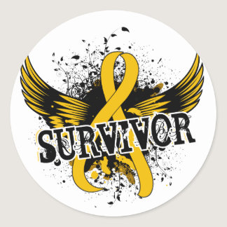 Survivor 16 Childhood Cancer Classic Round Sticker