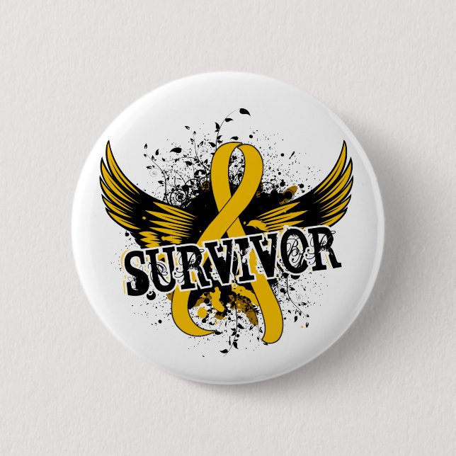 Survivor 16 Childhood Cancer Pinback Button (Front)