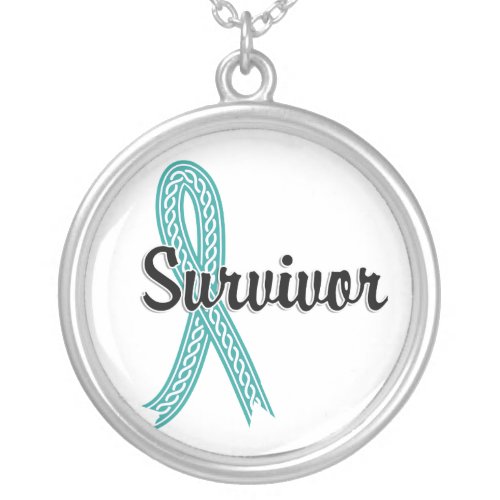 Survivor 17 Ovarian Cancer Silver Plated Necklace