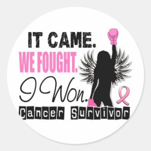Survivor 22 Breast Cancer Classic Round Sticker