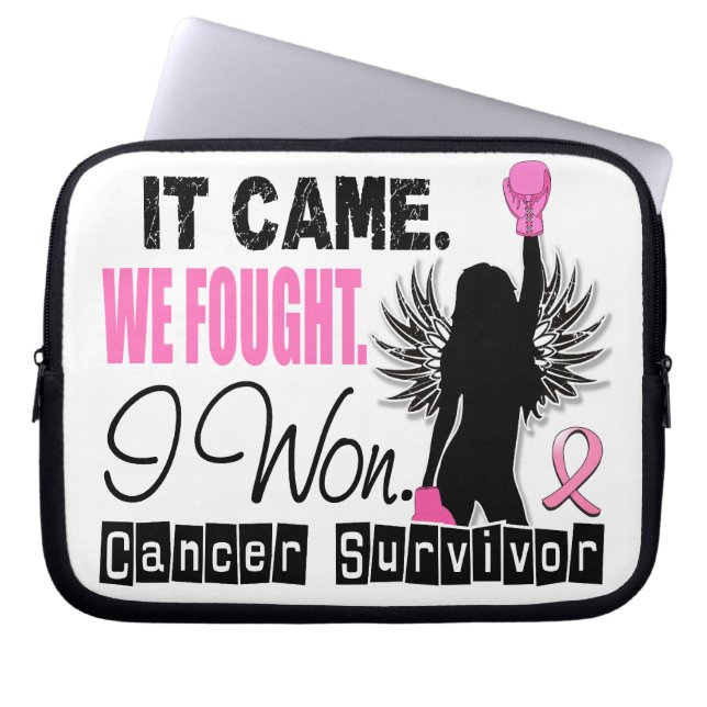 Survivor 22 Breast Cancer Laptop Sleeve (Front)