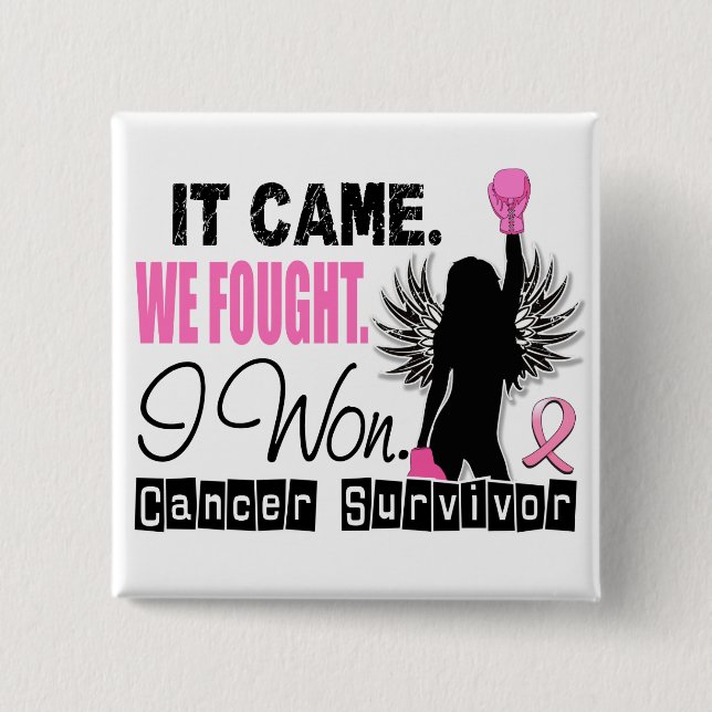 Survivor 22 Breast Cancer Pinback Button (Front)