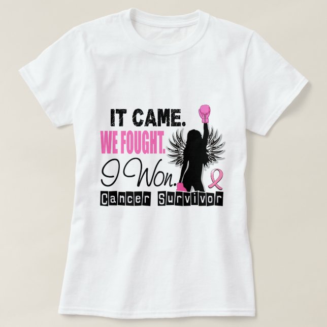 Survivor 22 Breast Cancer T-Shirt (Design Front)