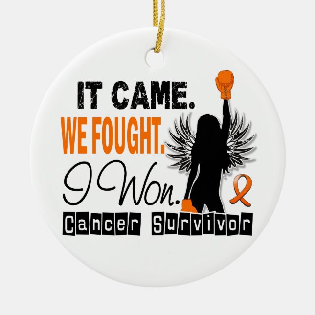 Survivor 22 Leukemia Ceramic Ornament (Front)