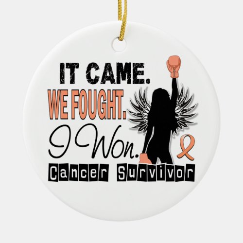 Survivor 22 Uterine Cancer Ceramic Ornament