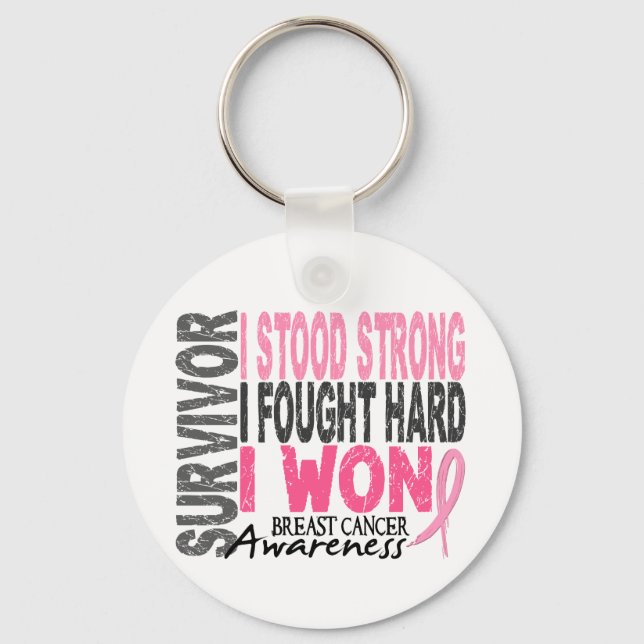 Survivor 4 Breast Cancer Keychain (Front)