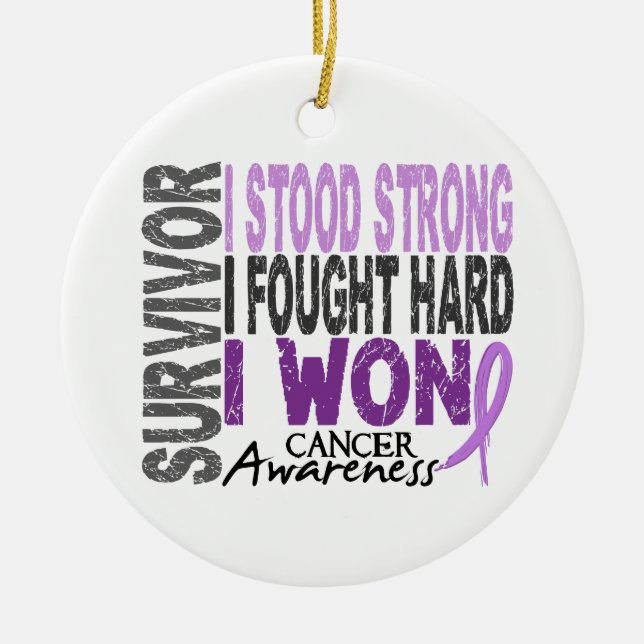 Survivor 4 Cancer Ceramic Ornament (Front)