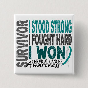 Survivor 4 Cervical Cancer Pinback Button