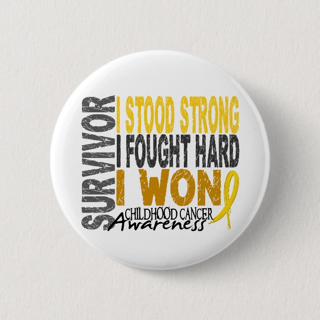 Survivor 4 Childhood Cancer Button (Front)