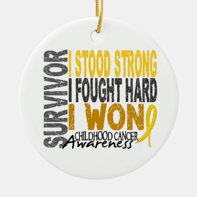 Survivor 4 Childhood Cancer Ceramic Ornament (Front)
