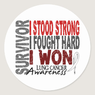Survivor 4 Lung Cancer Classic Round Sticker