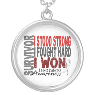 Survivor 4 Lung Cancer Silver Plated Necklace