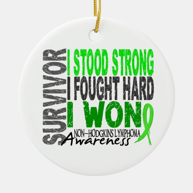Survivor 4 Lymphoma Non-Hodgkin's Ceramic Ornament (Front)