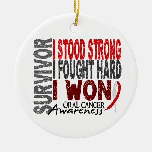 Survivor 4 Oral Cancer Ceramic Ornament