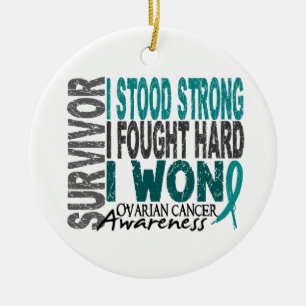 Survivor 4 Ovarian Cancer Ceramic Ornament