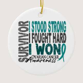 Survivor 4 Ovarian Cancer Ceramic Ornament