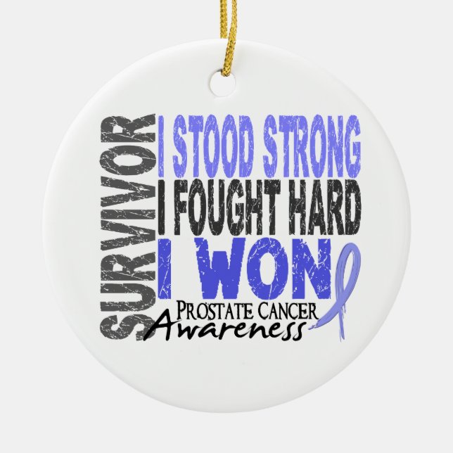 Survivor 4 Prostate Cancer Ceramic Ornament (Front)